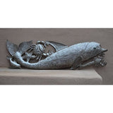 Dolphin Sealife Wall Art, Beach, Ocean, Sculpture, Recycled Steel Barrel, Haiti, Metal, 33" x 10" - Tropically Inclined