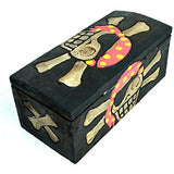 Hand Carved Beautifully Detailed Treasure Box Chest Pirate with Bandanna Design - Tropically Inclined