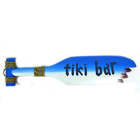 Hand Carved Tiki Bar &quot;Tiki Bar&quot; Wooden Paddle Oar Wall Decor - Tropically Inclined