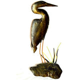 Hand Carved Metal Blue Heron Wall Art Hanging Tropical Nautical Decor - Tropically Inclined