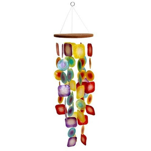 TROPICAL SUNSET CAPIZ CHIME 5.625x19"L+Hanger - Tropically Inclined