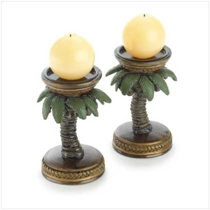 Gifts & Decor 2-Palm Tree Tropical Home Candleholder - Tropically Inclined