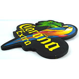 Hand Carved CORONA EXTRA PARROT Beer Wooden Wall Hanging Art Sign Tiki Bar - Tropically Inclined