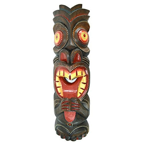 20" HANDMADE TIKI TONGUE MASK HAWAIIAN POLYNESIAN WALL ART TRIBAL BAR TROPICAL - Tropically Inclined