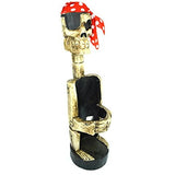 Large Hand Carved Wood Pirate Skeleton Wine Holder, Skull Cross Bone Art Decor - Tropically Inclined
