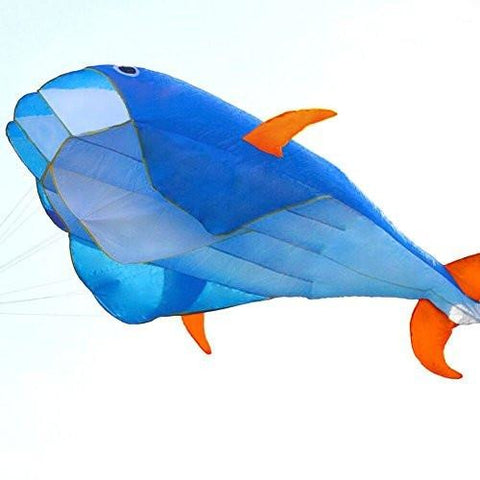 Hengda Kite 3D Kite Huge Frameless Soft Parafoil Giant Blue Dolphin Breeze Kite - Tropically Inclined