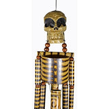 Hand Carved Beautifully Detailed Treasure Pirate Skull Skeleton Bones Wind Chime - Tropically Inclined