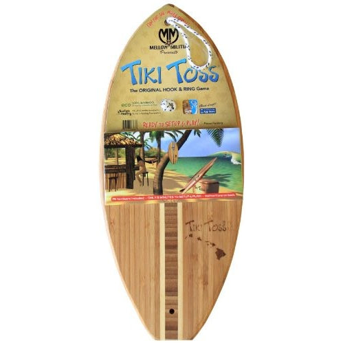 Hook And Ring Toss Game – 100% Bamboo Party Game For Indoor or Outdoor Family Fun –  Tiki Toss Hawaiian Island Edition (All Parts Included) - Tropically Inclined
