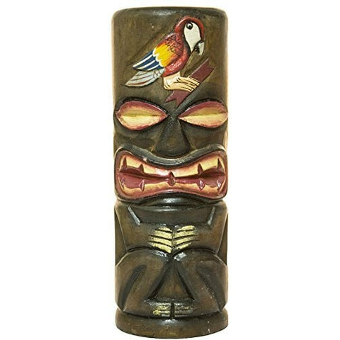 Hand Carved Hand Painted 10 Inch Large Tiki Totem Pole (Parrot) - Tropically Inclined