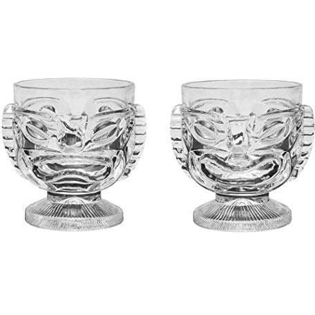 Tiki Glass - 15 oz. Cocktail Mug for Mai Tai, Punch, Pina Colada, and tropical drinks. Island-themed home barware glasses, (2) - Tropically Inclined