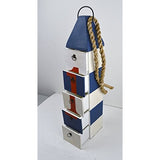 24"h Wooden Five Drawer Buoy - Red, White, and Blue - Functioning Drawers - Tropically Inclined