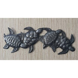 Sea Turtle, Metal Wall Art, Handmade in Haiti, Steel Drum Art 6" X 17" - Tropically Inclined
