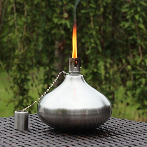 Stainless Steel Teardrop Patio Garden Table Tiki Torches - Tropically Inclined
