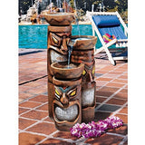 Design Toscano Cascading Aloha Tiki 3-Bowl Garden Fountain - Tropically Inclined